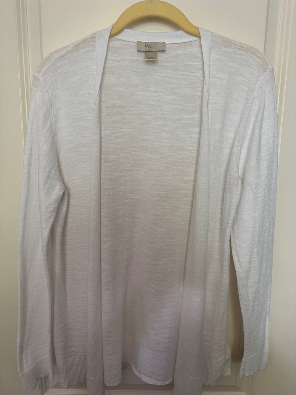 LOFT White Lightweight Open-Front Cardigan